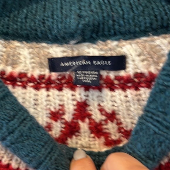 𝅺american Eagle Outfitters fair isle winter sweater size xs - Picture 5 of 8